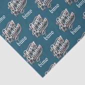 Cool Cyan Happy Birthday Elegant en luxe Tissuepapier (Detail)