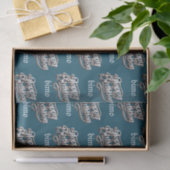 Cool Cyan Happy Birthday Elegant en luxe Tissuepapier (Geschenk)