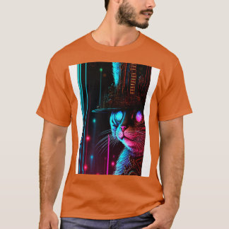 Cool Cyberpunk Steampunk Cat Detective 1 T-shirt