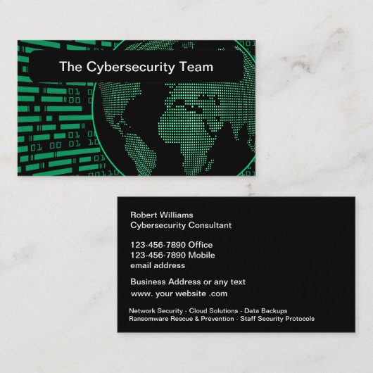 Cool Cybersecurity Defence Visitekaartjes (Voorkant / Achterkant)