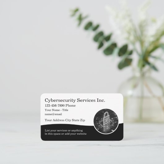 Cool Cybersecurity Thema Visitekaartjes (Staand voorkant)