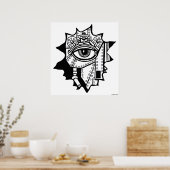 Cool cyborg grafisch poster (Keuken)