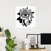 Cool cyborg grafisch poster (Thuiskantoor)