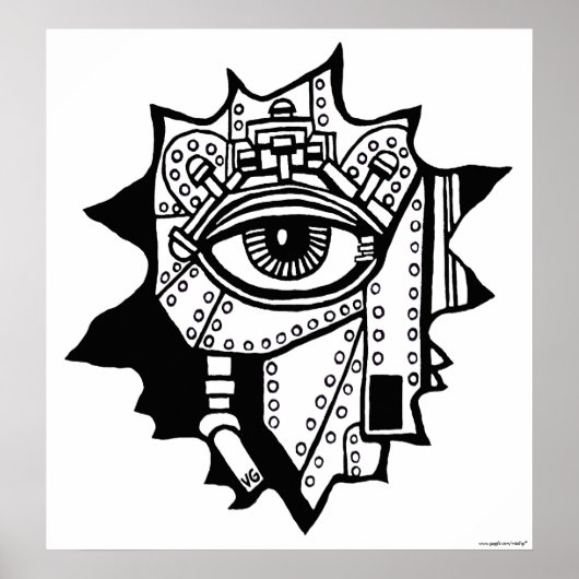 Cool cyborg grafisch poster (Voorkant)