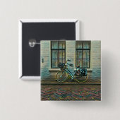 Cool cyclist giften vierkante button 5,1 cm (Voorkant /achterkant)
