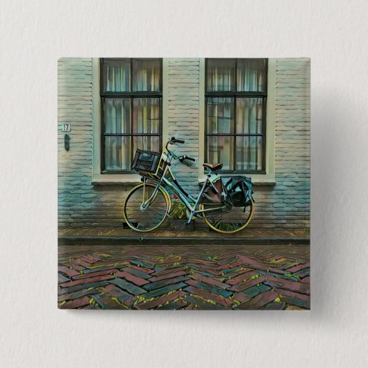 Cool cyclist giften vierkante button 5,1 cm (Voorkant)