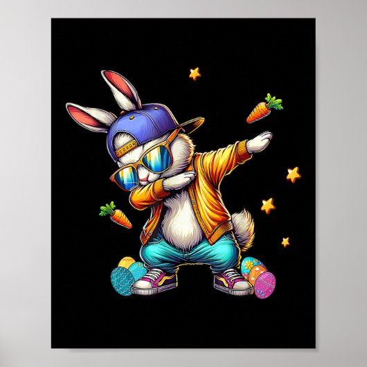 Cool Dab Bunny Easter Funny Kinder Peuter Boys Man Poster (Voorkant)