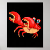 Cool Dabbing Crab Funny Dancer Zee Creature Lover Poster (Voorkant)