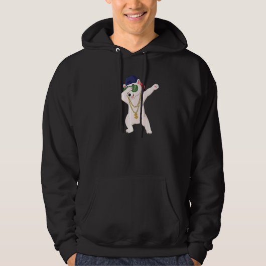 Cool Dabbing Dansende Polaire Beer Draag zonnebril Hoodie (Voorkant)