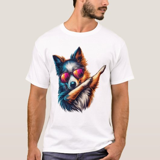 Cool Dabbing Dog Art T-shirt (Voorkant)