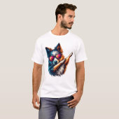 Cool Dabbing Dog Art T-shirt (Voorkant volledig)