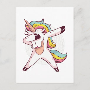 Cool Dabbing Eenhoorn Regenboog Trendy Dansbewegin Briefkaart