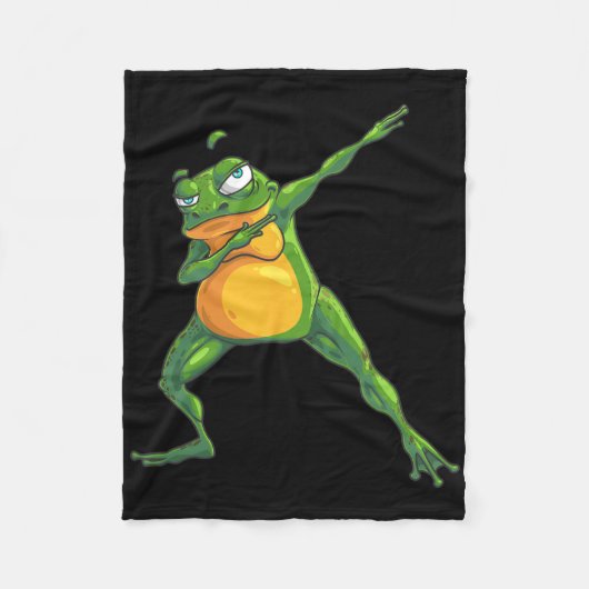 Cool Dabbing Frog Funny Hip-hop Kikkervisje Dansen Fleece Deken (Voorkant)