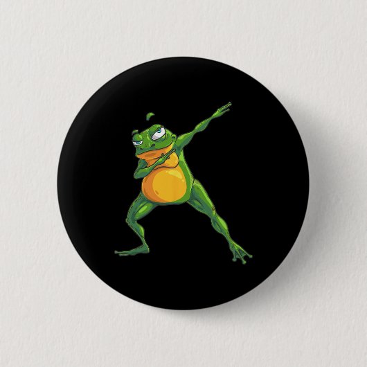 Cool Dabbing Frog Funny Hip-hop Kikkervisje Dansen Ronde Button 5,7 Cm (Voorkant)