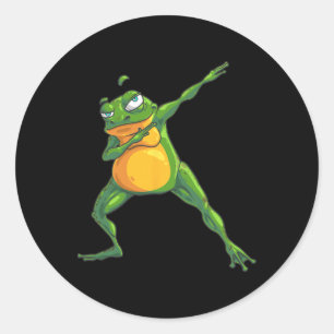 Cool Dabbing Frog Funny Hip-hop Kikkervisje Dansen Ronde Sticker