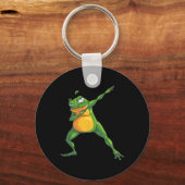 Cool Dabbing Frog Funny Hip-hop Kikkervisje Dansen Sleutelhanger (Voorkant)