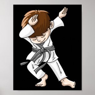 Cool Dabbing Karate Boy Grappig Hip-hop Judo Danse Poster