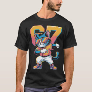 Cool Dabbing Kat 67 Honkbal Sport Fan Geschenk   L T-shirt