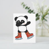Cool Dabbing Panda op schaatsen Briefkaart (Staand voorkant)