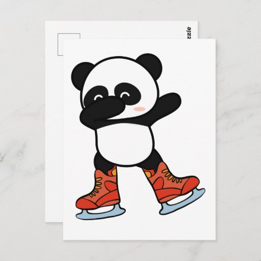 Cool Dabbing Panda op schaatsen Briefkaart (Voorkant / Achterkant)