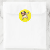 Cool Dabbing Pug Dog Dance Ronde Sticker (Tas)