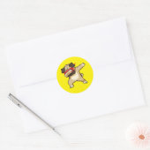 Cool Dabbing Pug Dog Dance Ronde Sticker (Envelop)