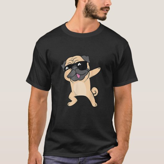 Cool Dabbing Pug - Funny Pug Dabbing Dance T-shirt (Voorkant)