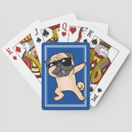 Cool Dabbing Pug Funny Tan Dog Dab Pokerkaarten