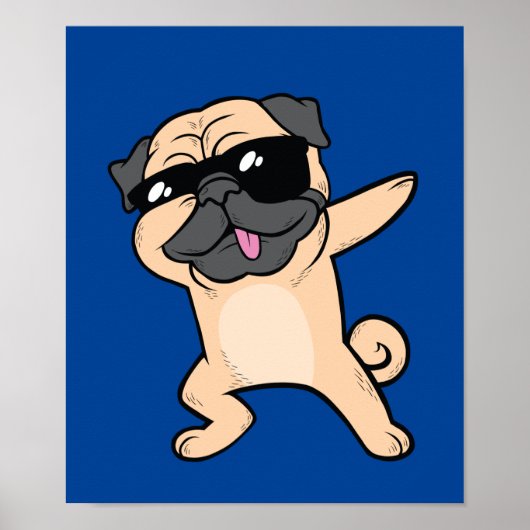 Cool Dabbing Pug Poster (Voorkant)