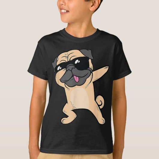 Cool Dabbing Pug Shirt - Funny Pug Dabbing Dance (Voorkant)