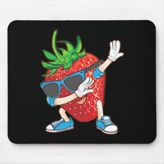 Cool Dabbing Strawberry Funny Love Dancer Sweet Fr Muismat (Voorkant)