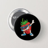 Cool Dabbing Strawberry Funny Love Dancer Sweet Fr Ronde Button 5,7 Cm (Voorkant /achterkant)