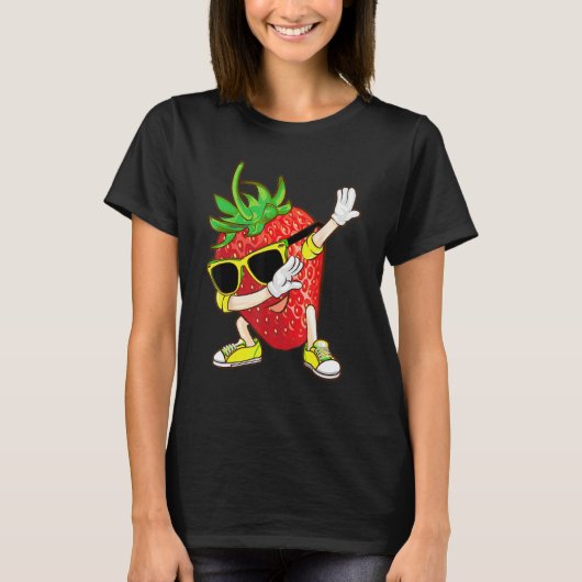Cool Dabbing Strawberry Funny Love Dancer Sweet Fr T-shirt (Voorkant)