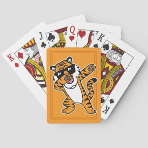 Cool Dabbing Tiger Funny Big Cat Dab Pokerkaarten