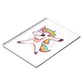 Cool Dabbing Unicorn Rainbow Trendy Dance Moves Notitieboek (Linkerzijde)