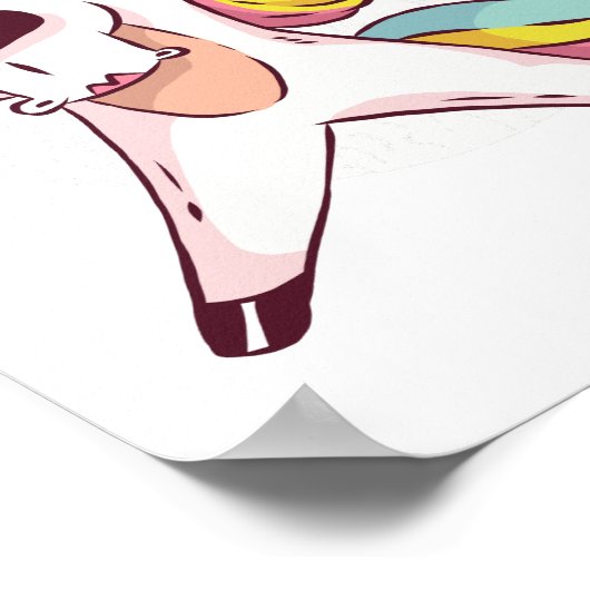 Cool Dabbing Unicorn Rainbow Trendy Dance Moves Poster (Hoek)