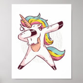 Cool Dabbing Unicorn Rainbow Trendy Dance Moves Poster (Voorkant)