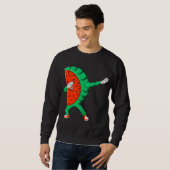 Cool Dabbing Watermeloen Grappig Fruit Dancing Ath Trui (Voorkant volledig)