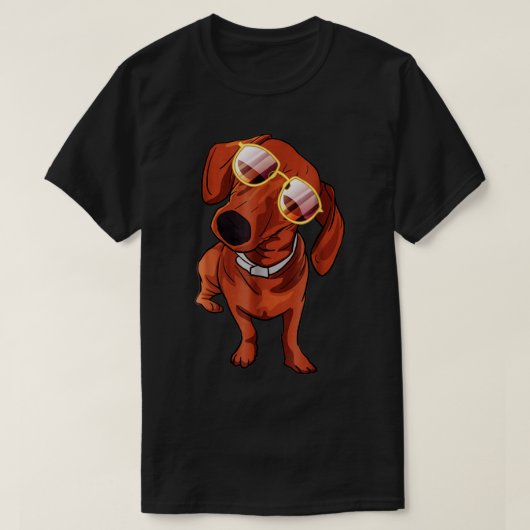 Cool Dachshund Dog die zonnebrillen draagt T-shirt (Design voorkant)