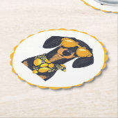 Cool Dachshund Dog Sunglasses Lemons Kartonnen Onderzetters (Gekanteld)