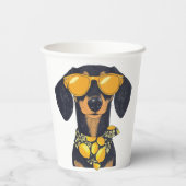 Cool Dachshund Dog Sunglasses Lemons Papieren Bekers (Achterkant)