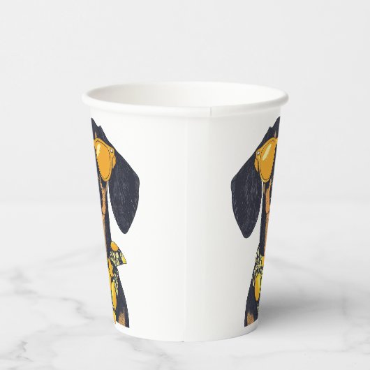 Cool Dachshund Dog Sunglasses Lemons Papieren Bekers (Rechts)