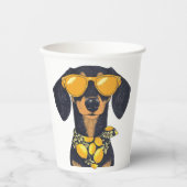 Cool Dachshund Dog Sunglasses Lemons Papieren Bekers (Voorkant)