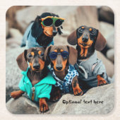 Cool Dachshund Gang Drink Coasters Kartonnen Onderzetters (Voorkant)