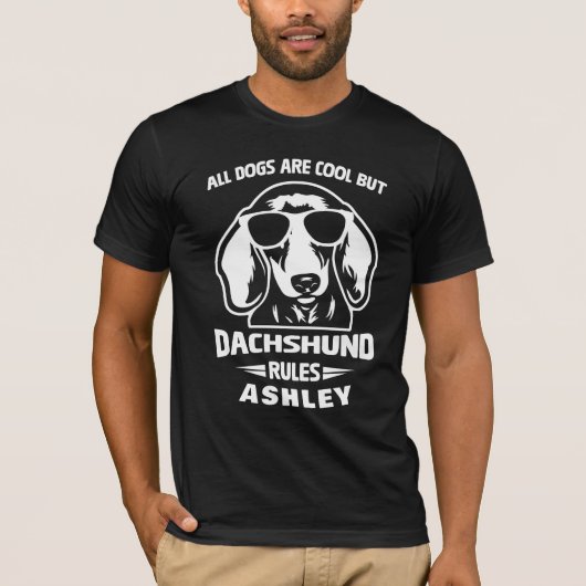 Cool Dachshund Rule Dog T-Shirt (Voorkant)
