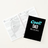 Cool Dad BBQ Recepten Blauw Retro gepersonaliseerd Notitieboek (Binnen)