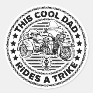 Cool Dad Biker Trike Ronde Sticker