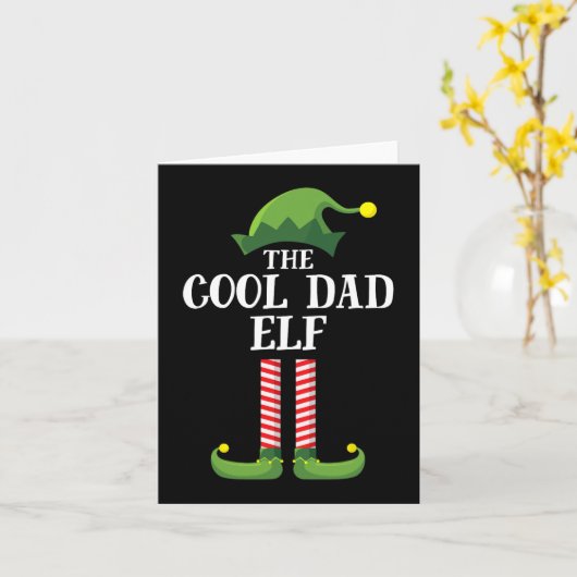 Cool Dad Elf Matching Family Group kerstparty Kaart (Gele Bloem)