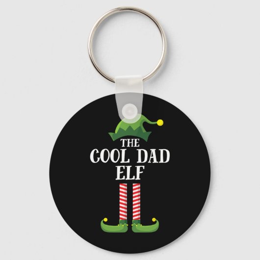 Cool Dad Elf Matching Family Group kerstparty Sleutelhanger (Voorkant)