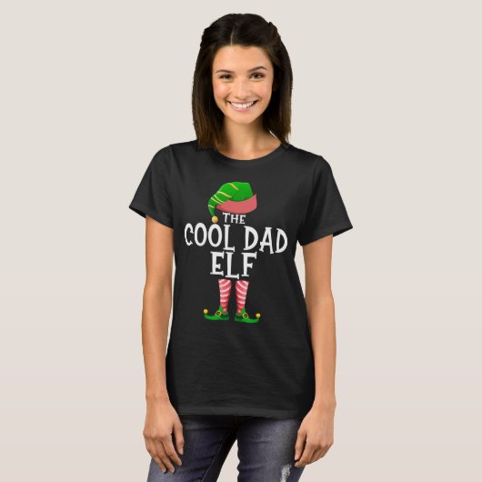 Cool dad Elf Matching Family Kerstparty Pajam T-shirt (Voorkant volledig)